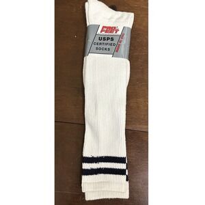 Vtg 90s Striped USPS United States Postal Service Calf Socks Made USA 10-13 NOS